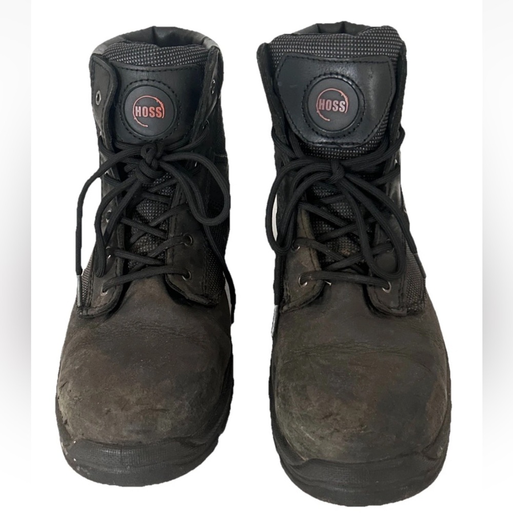 Hoss | Work Boots Carter 6" Black Steel Toe Mens Size 9 Hight Top